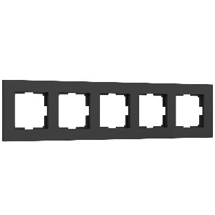 Рамка на 5 постов Slab (черный софт) W0052908