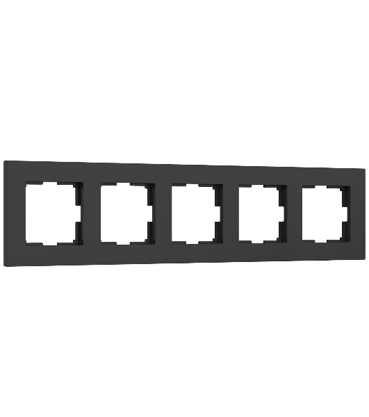 Рамка на 5 постов Slab (черный софт) W0052908