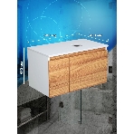 Комплект: тумба Bau Dream Blackwood 80, Раковина круглая накладная BAU Element D41, мрамор, смеситель Hotel Black, черный матовый, фото3