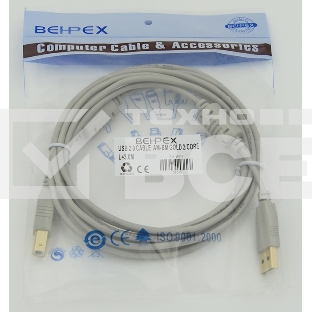 Кабель USB 2.0 PRO Am-Bm /Экран, покрытие Gold flash, 2x ферритовых фильтра 3м