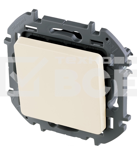 Переключатель без фиксации - кнопка, Н.О./Н.З. контакты 6A 250В слоновая кость