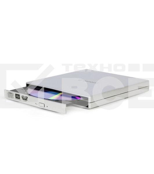 Оптический привод внешний с интерфейсом USB 2.0 Gembird DVD-USB-02-SV пластик, серебро
