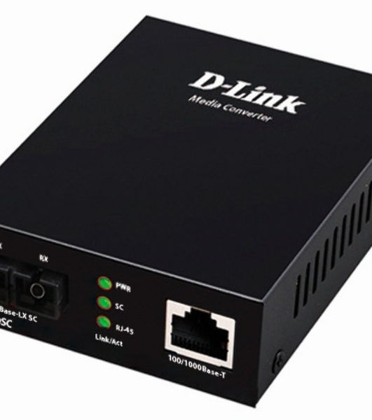 Медиаконвертер D-Link DMC-G10SC/A1A с 1 портом 100/1000Base-T и 1 портом 1000Base-LX с разъемом SC для одномодового оптического кабеля (до 10 км)