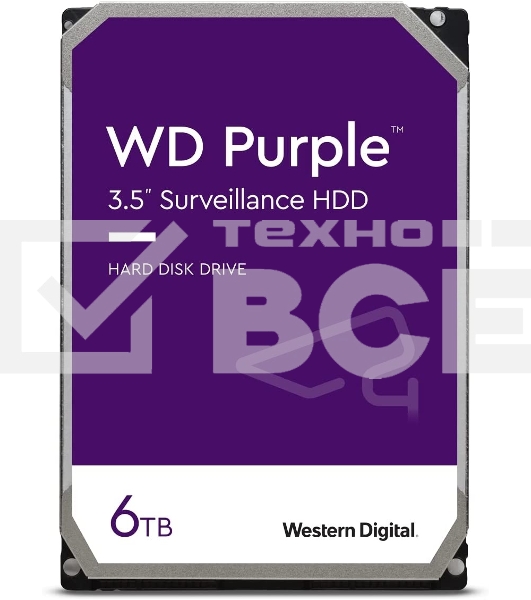 Жесткий диск Western Digital 2Tb 5400rpm WDC PURPLE WD22PURZ SATA 6GB/S 256MB