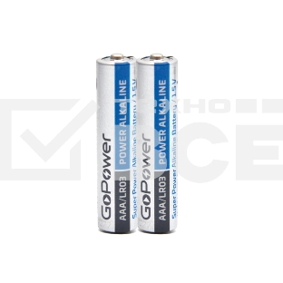 Батарейка GoPower LR03 AAA Shrink 2 Alkaline 1.5V (2/40/800) коробка (40 шт.)