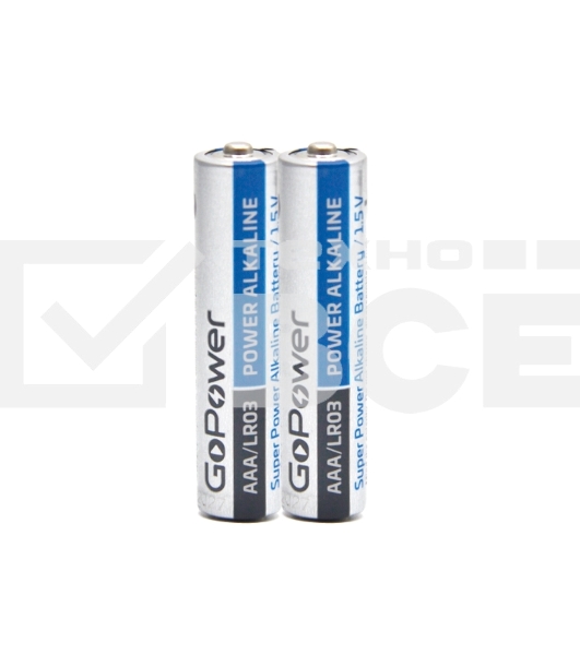 Батарейка GoPower LR03 AAA Shrink 2 Alkaline 1.5V (2/40/800) коробка (40 шт.)