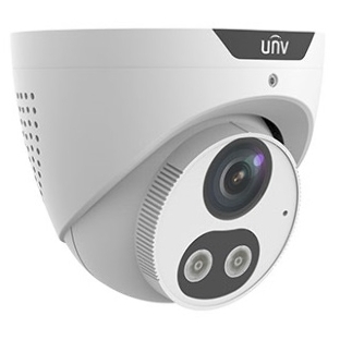 Видеокамера Uniview IP купольная, 1/2.7' 4 Мп КМОП @ 30 к/с, ИК-подсветка и тревожная подсветка видимого спектра до 30м., LightHunter 0.003 Лк @F1.6, объектив 2.8 мм, WDR, 2D/3D DNR, Ultra 265, H.265,