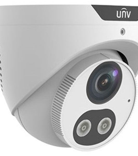 Видеокамера Uniview IP купольная, 1/2.7' 4 Мп КМОП @ 30 к/с, ИК-подсветка и тревожная подсветка видимого спектра до 30м., LightHunter 0.003 Лк @F1.6, объектив 2.8 мм, WDR, 2D/3D DNR, Ultra 265, H.265,