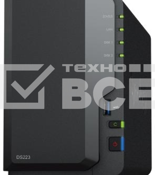 СХД настольное исполнение SYNOLOGY 2BAY NO HDD DS223