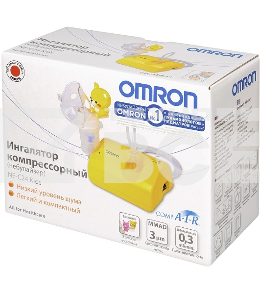 Ингалятор OMRON NE-C24 Kids компрессорный, детский, желтый