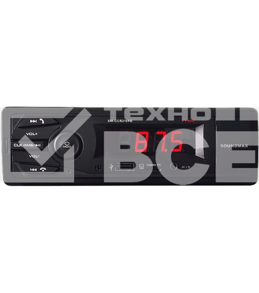 Автомагнитола Soundmax SM-CCR3169B 1DIN 4x40Вт (SM-CCR3169B черный)