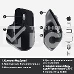 Мышь беспроводная Logitech MX Master 3s графитовый, 8000 dpi, радиоканал, Bluetooth, USB, кнопки - 7, фото18
