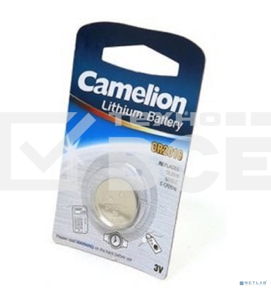 Батарейка литиевая Camelion CR2016 BL-1 (CR2016-BP1, 3V)
