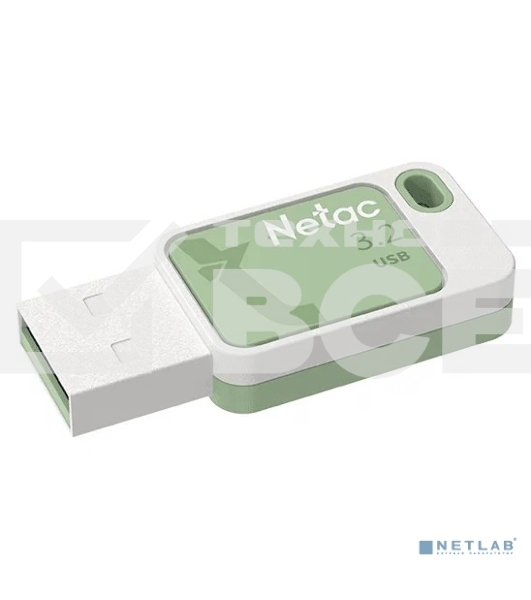 Флешка USB Netac UA31 (NT03UA31N-128G-32GN), 128Gb, USB 3.2, R/W 110/45, зеленый/белый