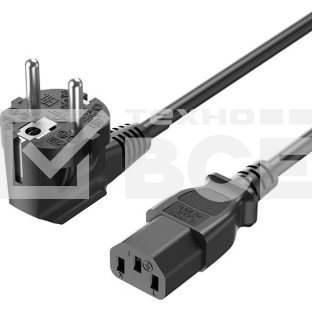 Кабель питания Vention C5, угловая вилка - 1.8м. Чёрный