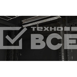 Шкаф серверный Hyperline (TTBR-4262-DD-RAL9004) напольный 42U 600x1200мм пер.дв.перфор.2ств. задн.дв.перфор.2-хст. 2 бок.пан. 800кг черный 1110мм IP20 сталь
