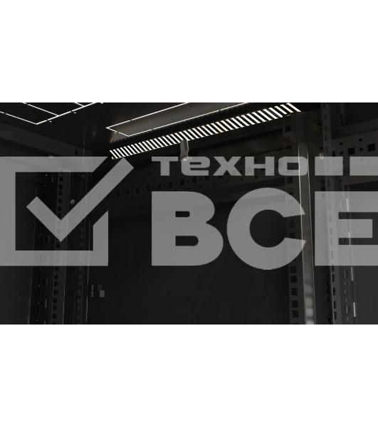 Шкаф серверный Hyperline (TTBR-4262-DD-RAL9004) напольный 42U 600x1200мм пер.дв.перфор.2ств. задн.дв.перфор.2-хст. 2 бок.пан. 800кг черный 1110мм IP20 сталь