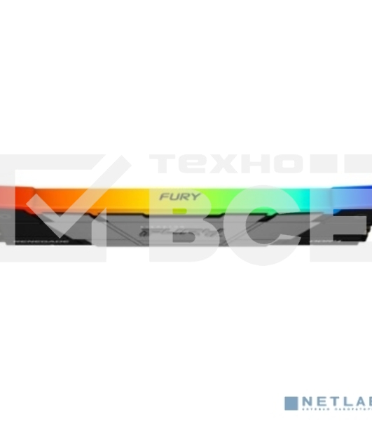 Оперативная память Kingston Fury Renegade, DDR4, 16GB (1x16GB), 3200MHz, CL16, с радиатором, RGB, серебристый/черный