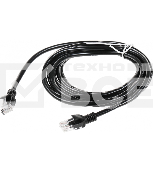 Патч-корд UTP Cablexpert PP12-3M/BK 5e, 3м, литой, многожильный (черный)