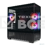 Компьютерный корпус XASTRA Q500M 3ARGb-C10 Black mATX/Aquarium/Screewless/ 3x120мм ARGb PWM FM fans/Argb+PWM HUB 10port/ Q500M-3FM12A-C10, фото3