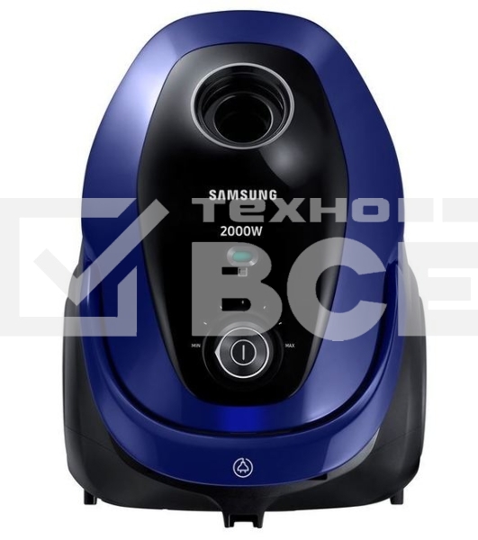 Пылесос Samsung VC20M251AWB синий, 460/2000 Вт, уборка сухая, пылесборник мешок 2.5 л