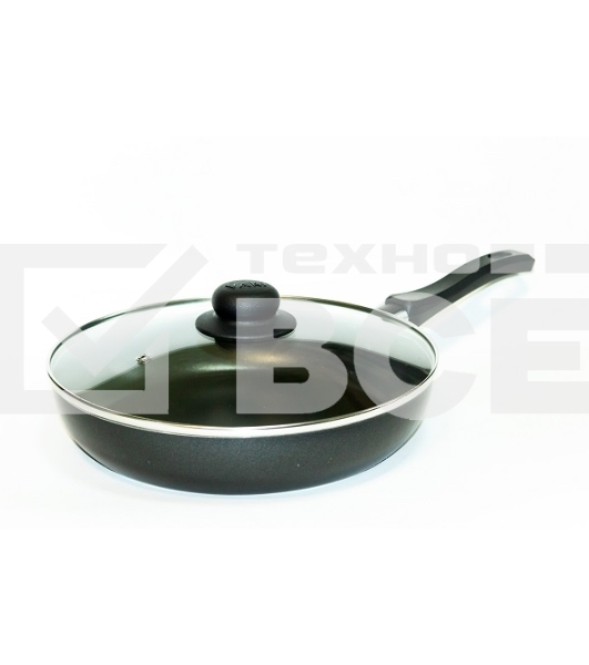 Сковорода PROMO PR-P2705 с крышкой, 24 см, штамп.алюминий, антиприг.покрытие (в уп. 8 шт)