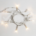 Гирлянда светодиодная универсальная 10 LED, 1,2 метра, прозрачный ПВХ, теплое белое свечение, батарейки 2хАА NEON-NIGHT, фото3