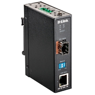 Промышленный медиаконвертер D-Link DIS-M100G-SW/A1A с 1 портом 100/1000Base-T и 1 портом 100/1000Base-X SFP