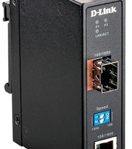 Промышленный медиаконвертер D-Link DIS-M100G-SW/A1A с 1 портом 100/1000Base-T и 1 портом 100/1000Base-X SFP