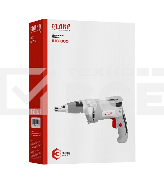 Шуруповерт СТАВР ШС-800 800Вт, 0-4000 об/мин, макс. крутящий момент 28 Нм