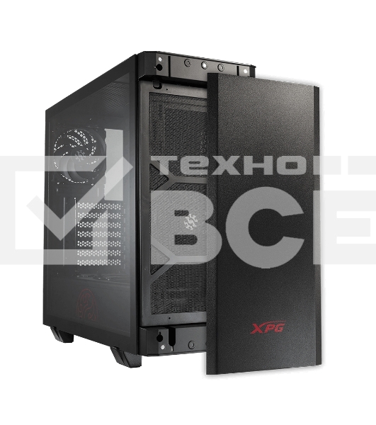 Компьютерный корпус XPG INVADER-BLACKCOLOR BOXWORLDWIDE (ATX, подсветка ARGB, 2  вентилятора 120мм, стеклянная боковая панель, черный)