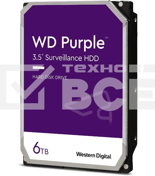 Жесткий диск Western Digital 2Tb 5400rpm WDC PURPLE WD22PURZ SATA 6GB/S 256MB