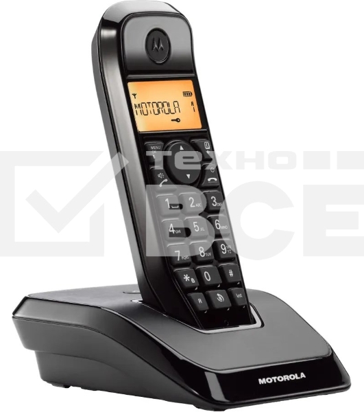 Радиотелефон Dect Motorola S1201 черный АОН