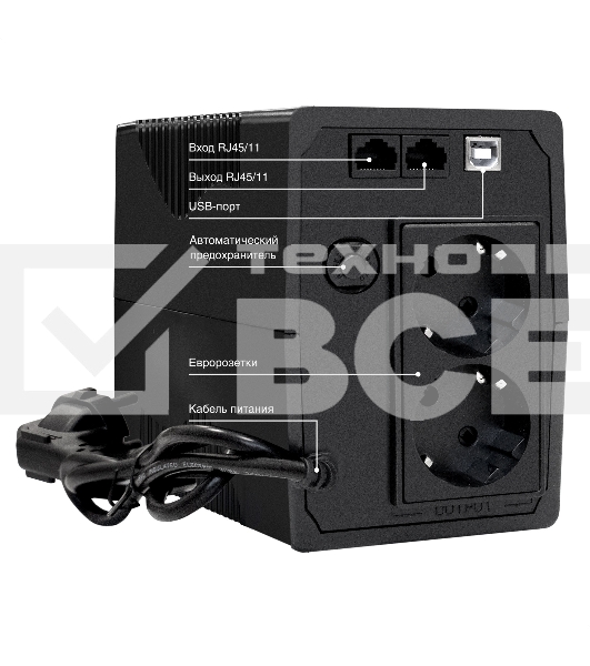 Источник бесперебойного питания ExeGate SpecialPro Smart LLB-1000.LCD.AVR.2SH.RJ.USB <1000VA/550W, LCD, AVR, 2*Schuko,RJ45/11,USB, Black>