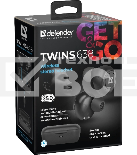 Гарнитура Defender TWINS 638 черный