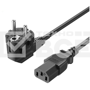 Кабель питания Vention C13, угловая вилка - 1.8м. Черный