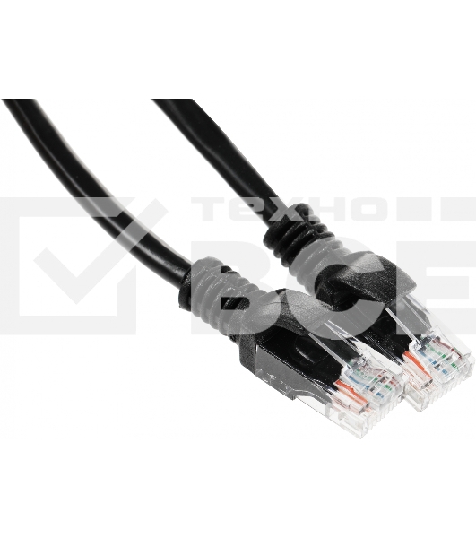 Патч-корд UTP Cablexpert PP12-3M/BK 5e, 3м, литой, многожильный (черный)