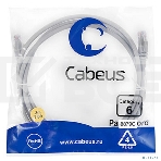 Шнур комм. Cabeus, cat.6, неэкр., U/UTP, RJ45/RJ45, 250 МГц, LSZH, AWG24, 2м, серый, фото 1