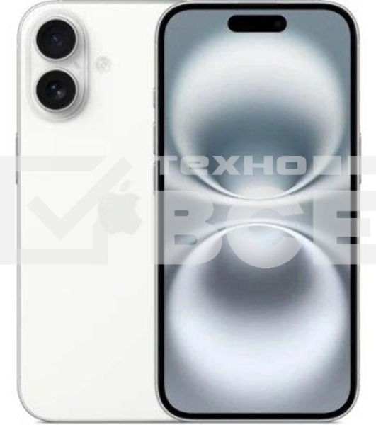 Смартфон Apple iPhone 16, 8/256Gb, белый