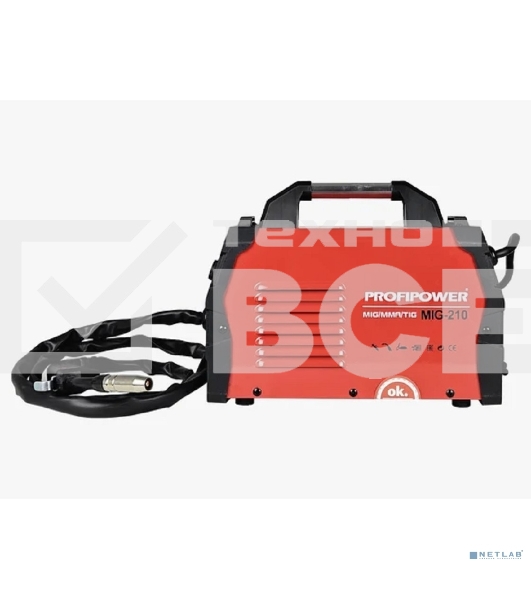 Сварочный полуавтомат инвертор без газа ProfiPower MIG-210 MIG/MMA/TIG(3 B 1) (20-210A,140-240B,0.8/1.0мм проволки)
