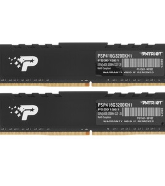 Оперативная память Patriot Signature, DDR4, 16GB (2x8 GB), 3200 MHz, CL22, DIMM