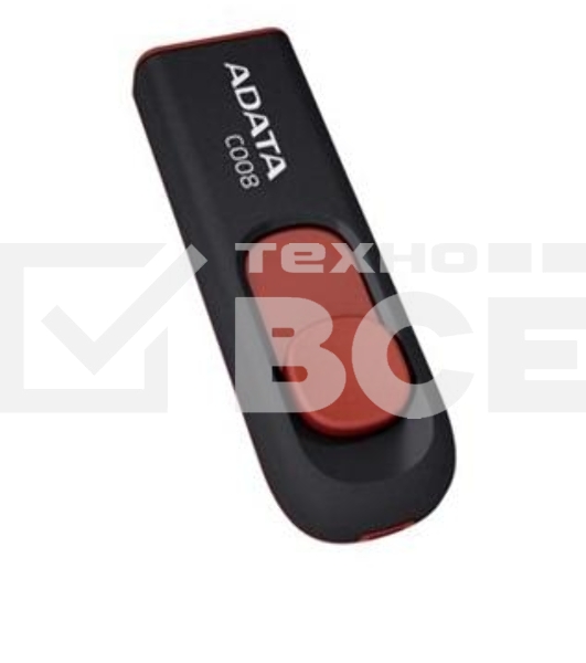 Флеш диск ADATA Flash Drive 32Gb С008 AC008-32G-RKD {USB2.0, Black-Red}
