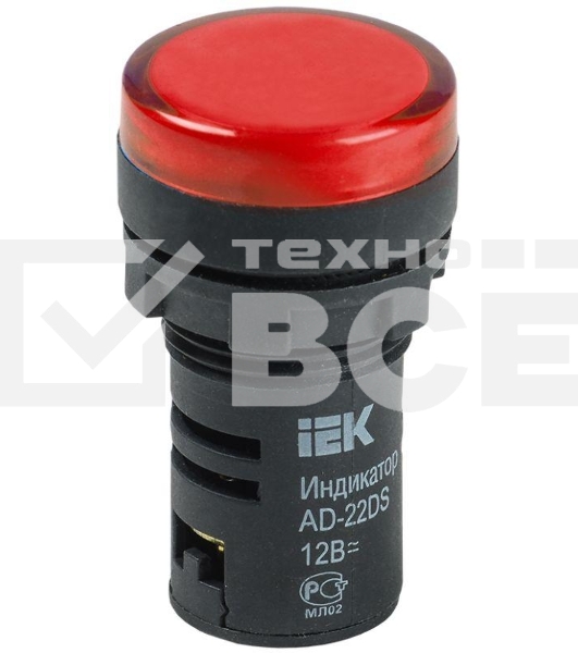 Арматура светосигнальная AD-22DS 12В AC/DC красн. ИЭК BLS10-ADDS-012-K04