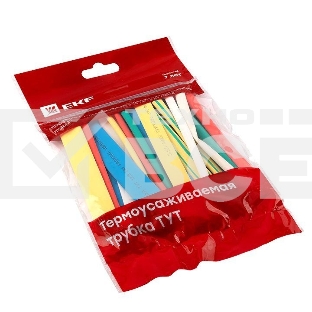 Термоусаживаемая трубка EKF tut-n-6 ТУТ 6/3 набор:7 цветов по 3шт. 100мм. EKF PROxima