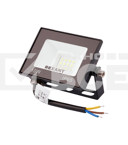 Прожектор Rexant СДО 10 Вт 800 Лм 4000 K черный корпус