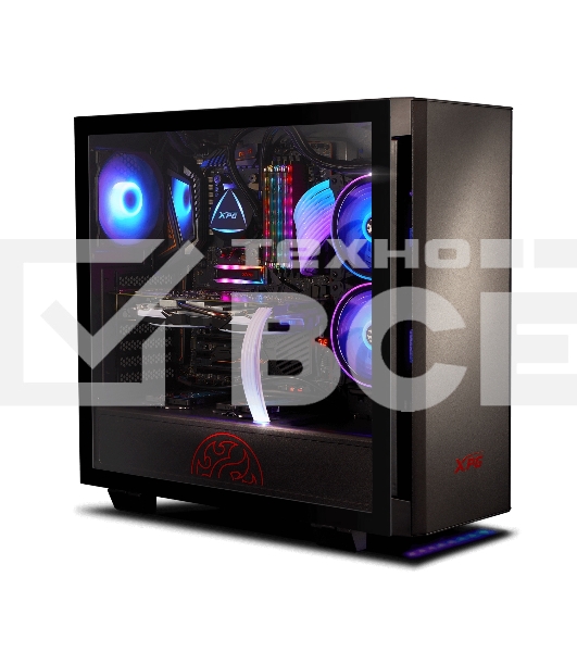 Компьютерный корпус XPG INVADER-BLACKCOLOR BOXWORLDWIDE (ATX, подсветка ARGB, 2  вентилятора 120мм, стеклянная боковая панель, черный)