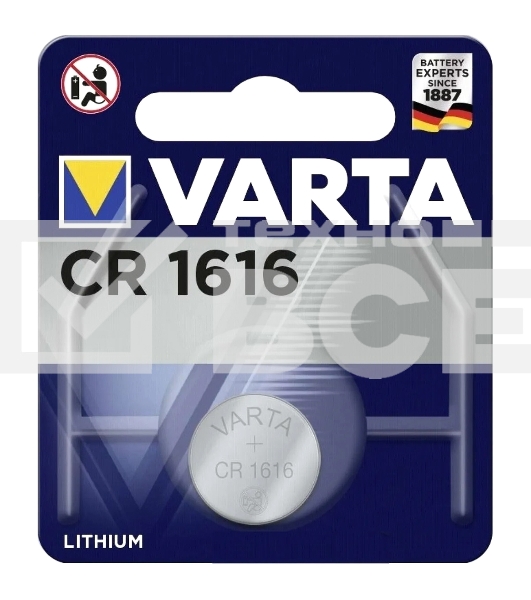 Батарейка Varta ELECTRONICS CR1616 BL1 Lithium 3V (6616) (1/10/100)