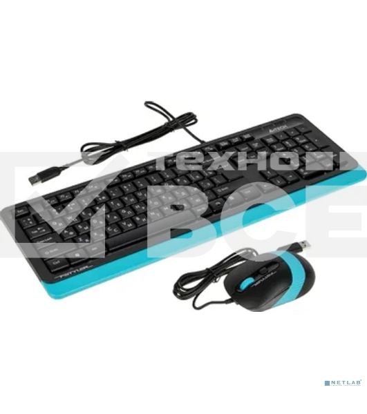 Клавиатура + мышь A4Tech Fstyler F1010 клав:черный/синий мышь:черный/синий USB Multimedia