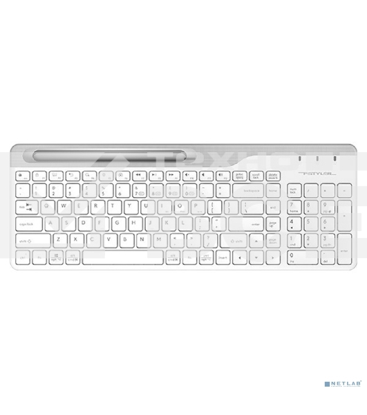 Клавиатура A4Tech Fstyler FBK25 беспроводная, USB, Bluetooth/Радиоканал, белый/серый
