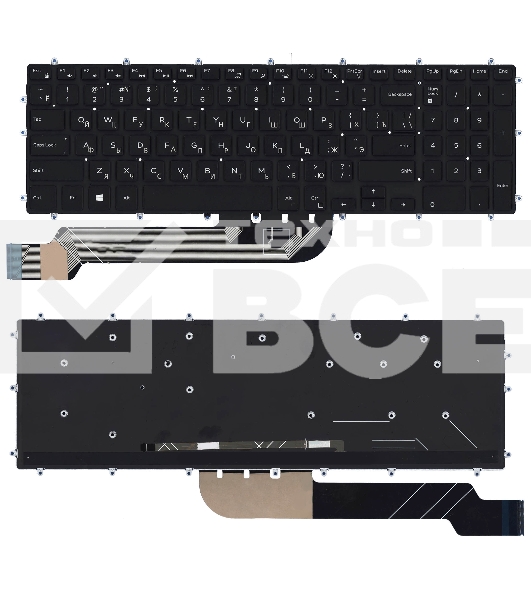 Клавиатура для ноутбука Dell Inspiron 15-5565 5567 5570 7000 черная с подсветкой